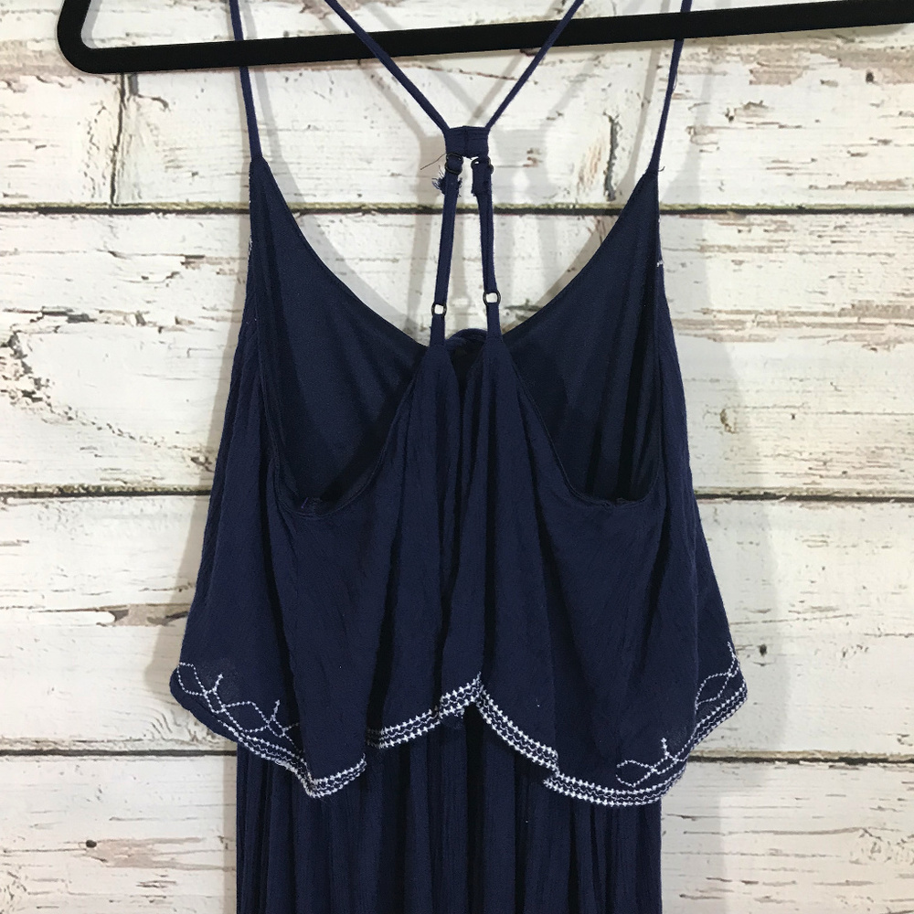 Boho Blue Strap Embroidered Dress - Picture 4 of 4
